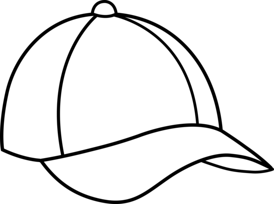 Black and White Baseball Cap Clip Art