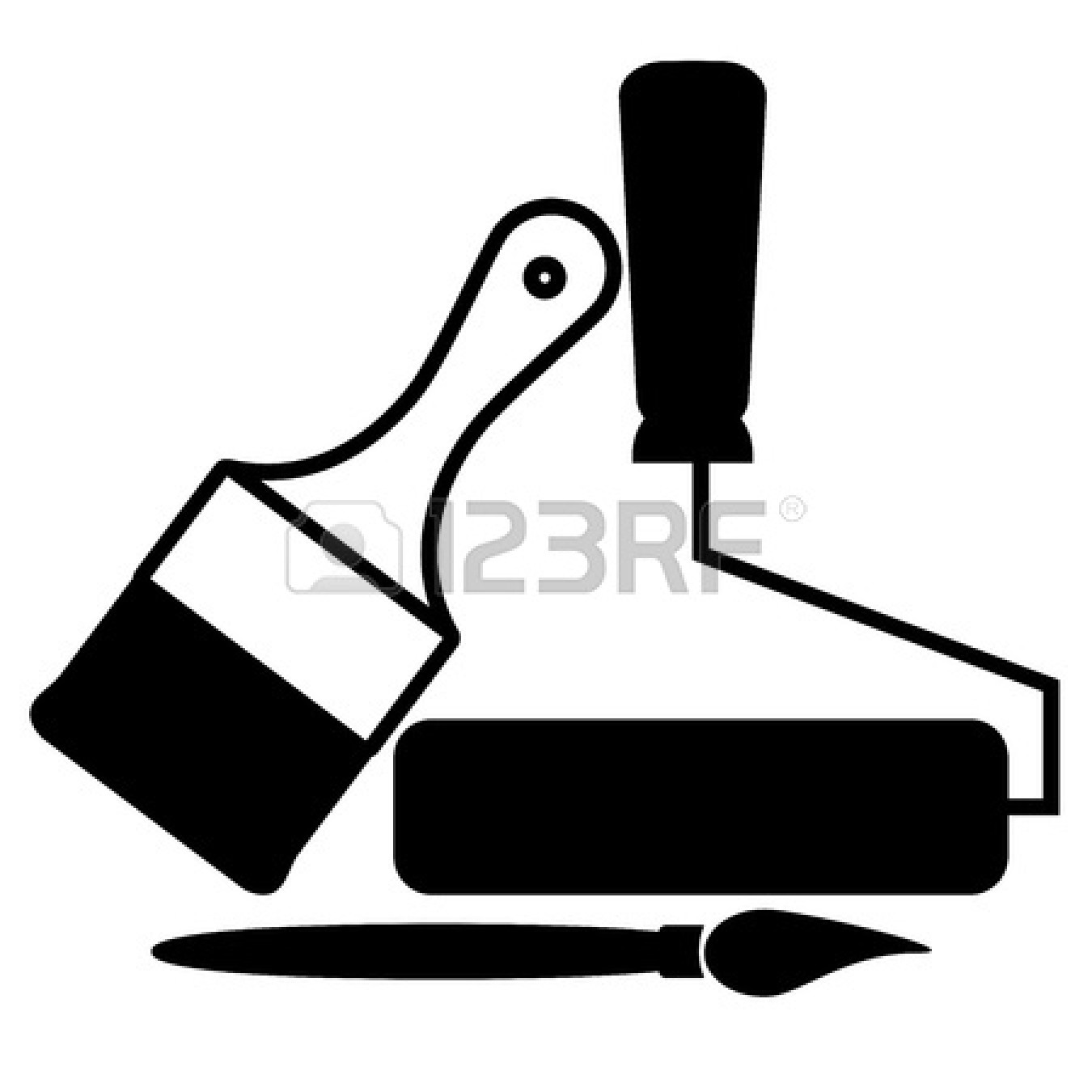 Black and White Paint Brush Vector