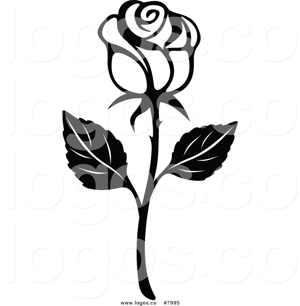 Black and White Rose Clip Art