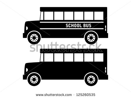 Black and White School Bus Vector