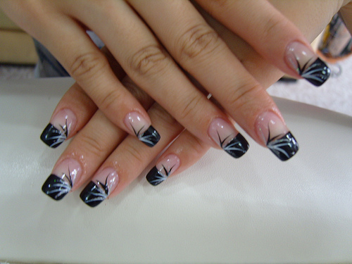 Black French Nail Art Designs