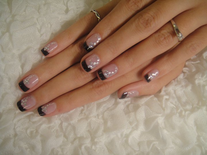 Black Tip Gel Nail Designs