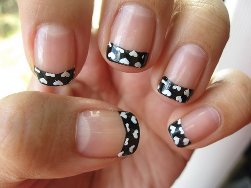 Black White Nail Tips Design