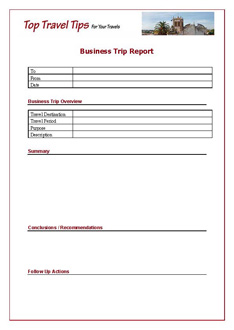 Business Trip Report Template