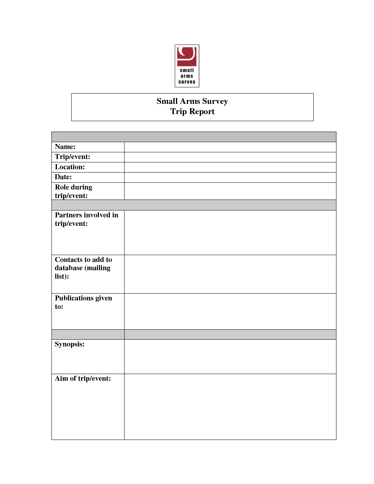 Business Trip Report Template