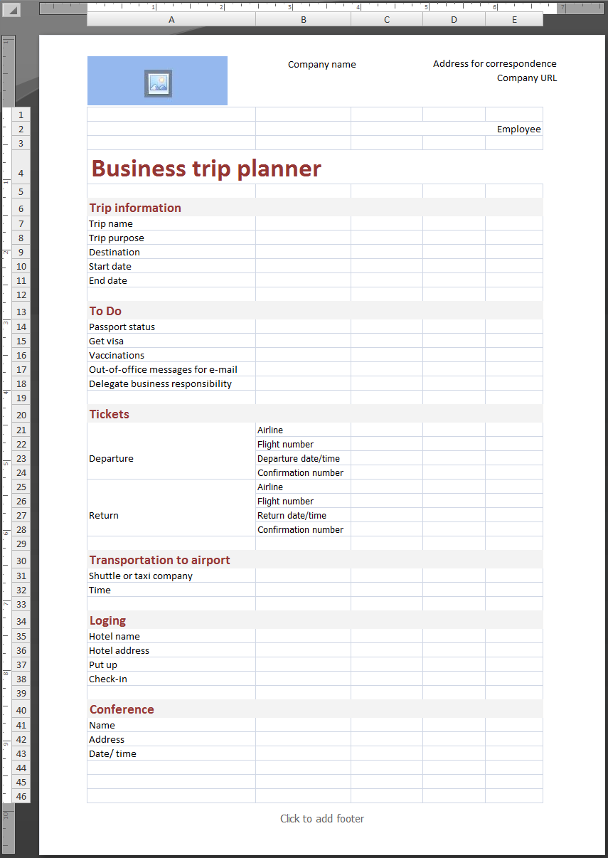 Business Trip Report Template