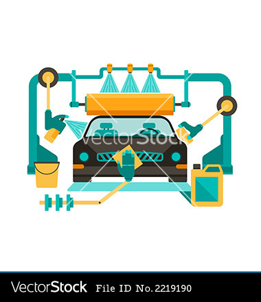 Car Wash Vector Art