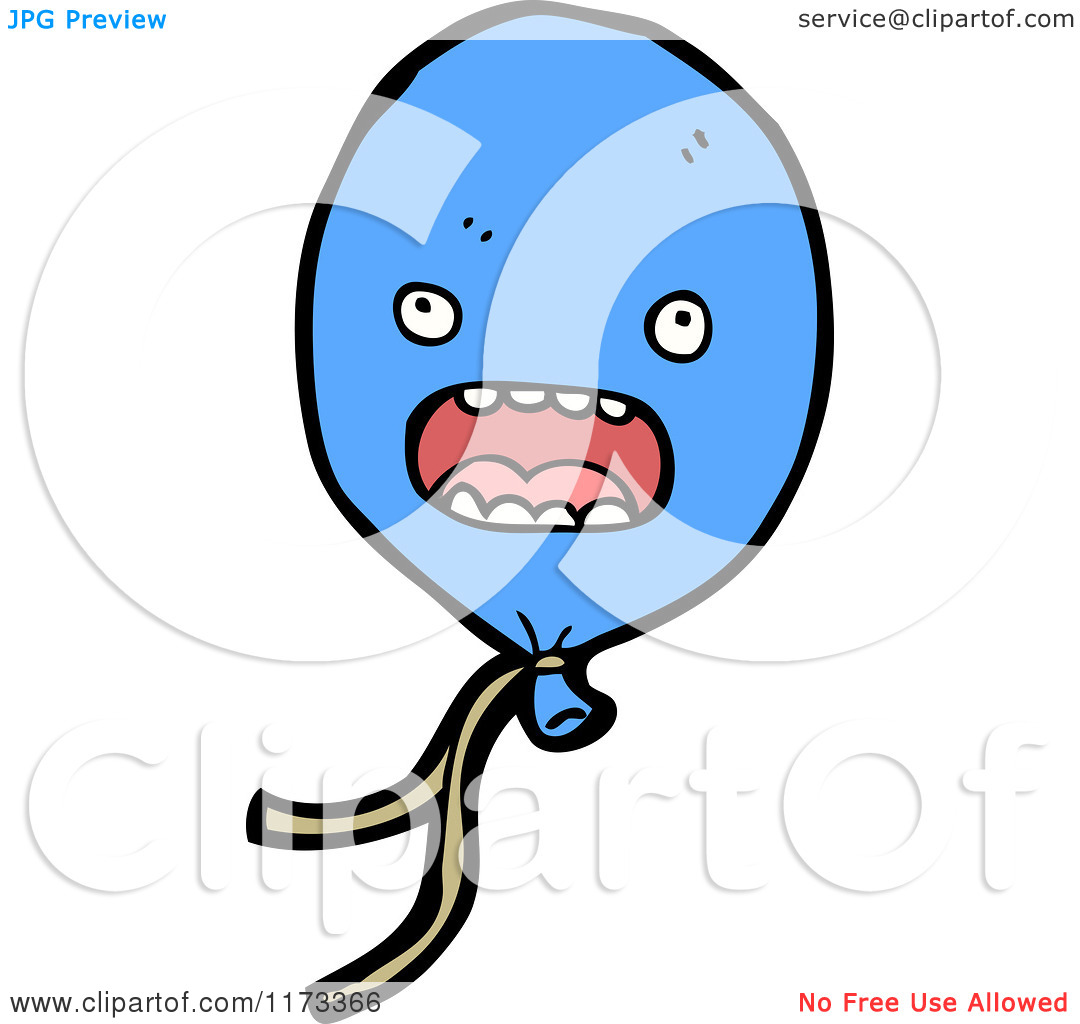 Cartoon Blue Balloon Vector