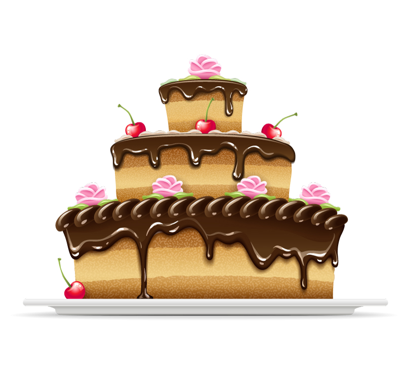 Chocolate Birthday Cake Cartoon