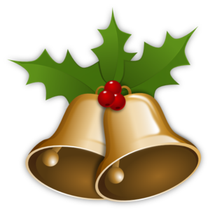 Christmas Bells with Holly Clip Art