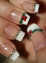 Christmas French Tip Nail Art Design