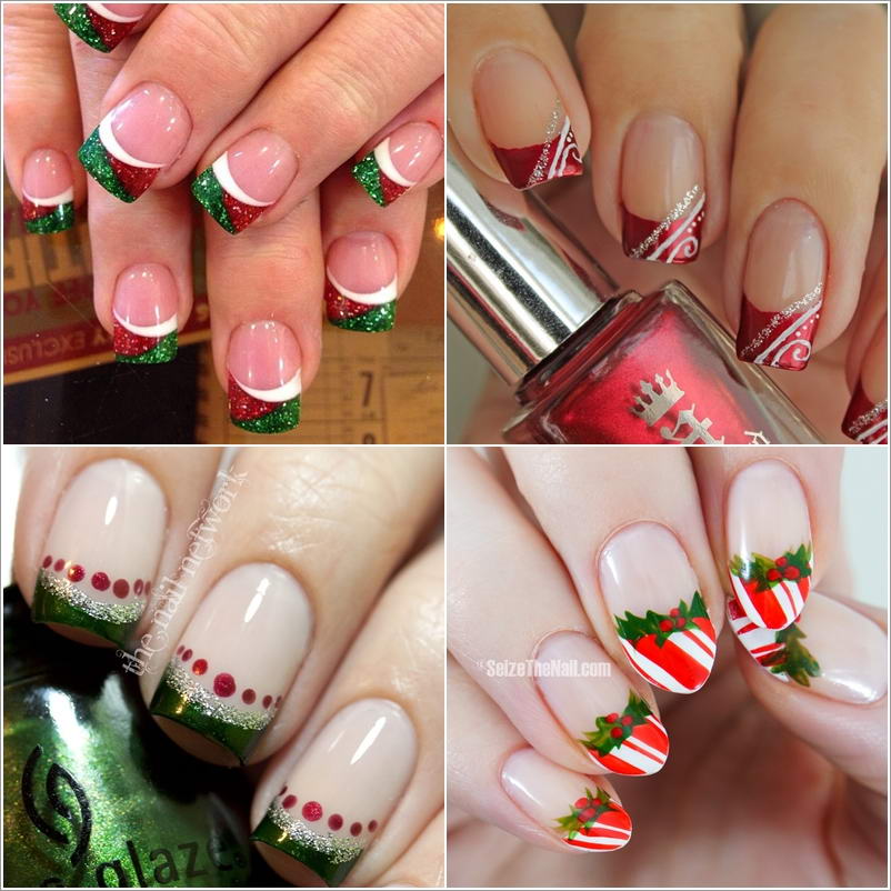 Christmas French Tip Nail Ideas