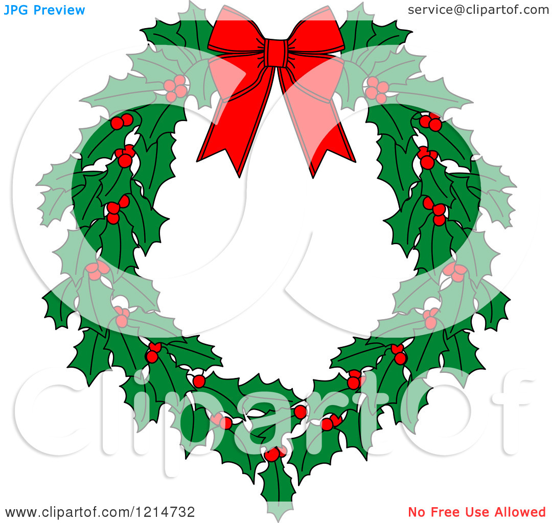 Christmas Holly Wreath Clip Art