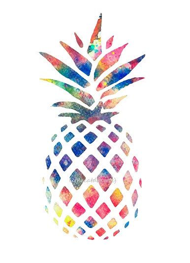 Colorful Art Pineapple Watercolor