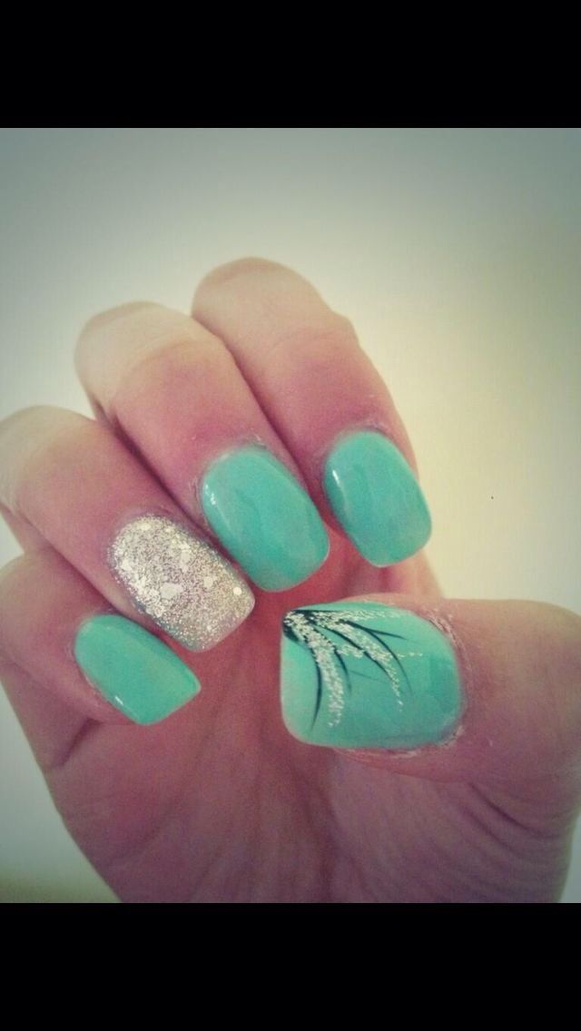 Cute Acrylic Nails Turquoise