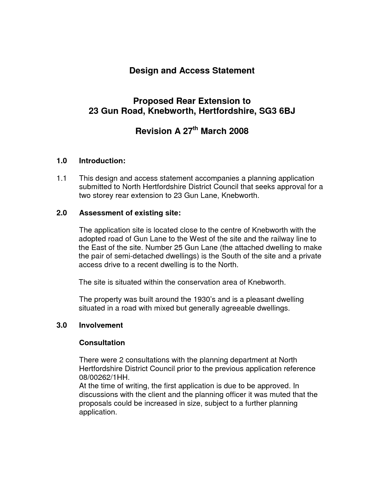 Design Access Statement Template