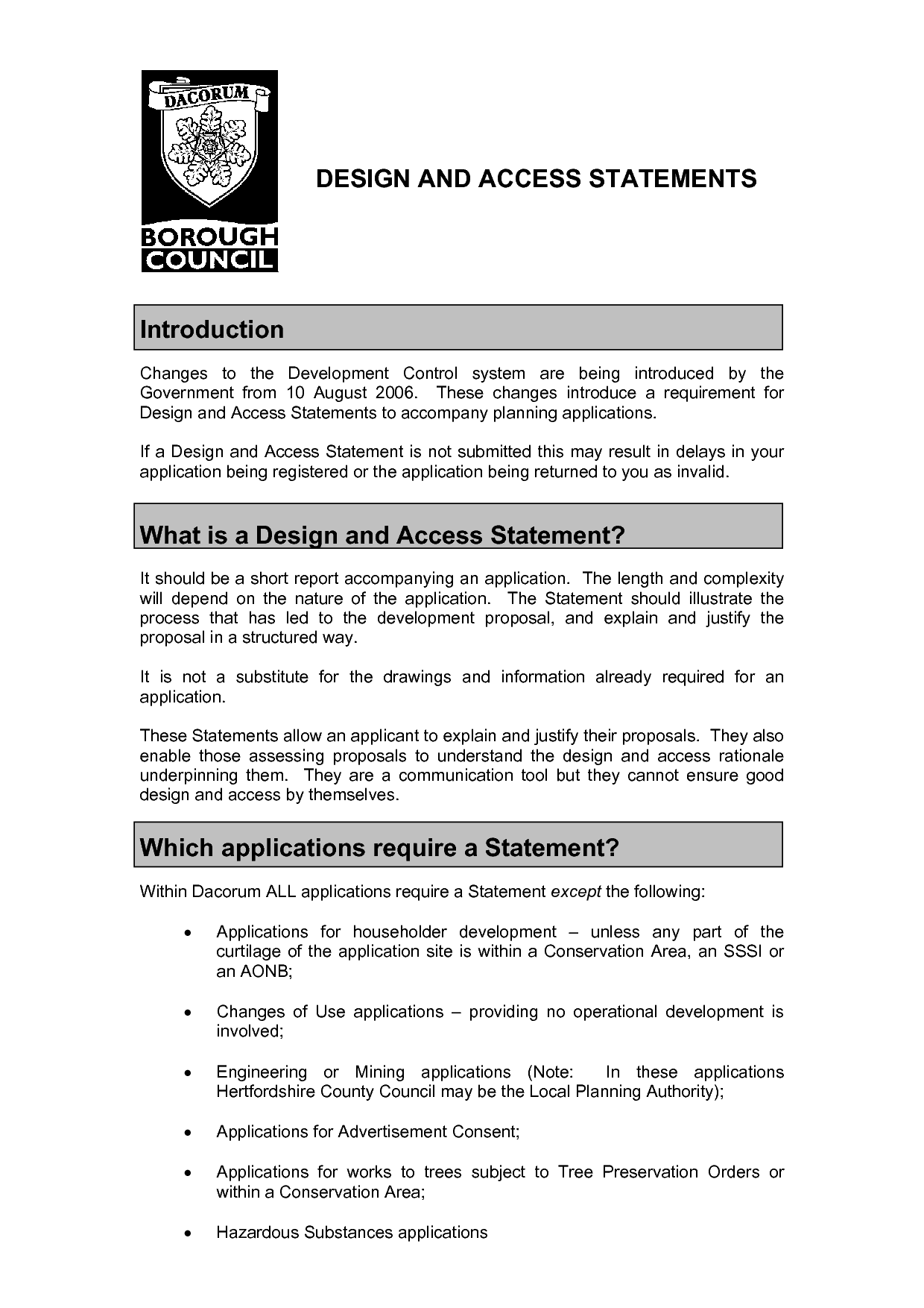 Design and Access Statement Example