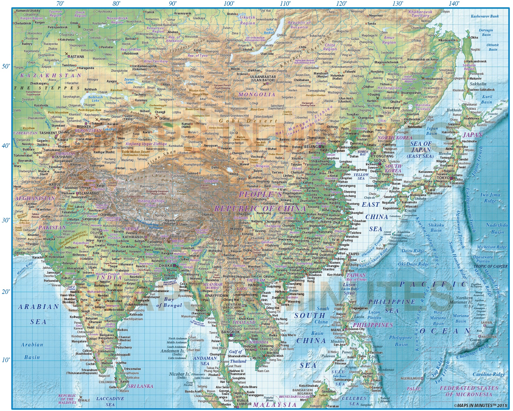 East Asia Political Map