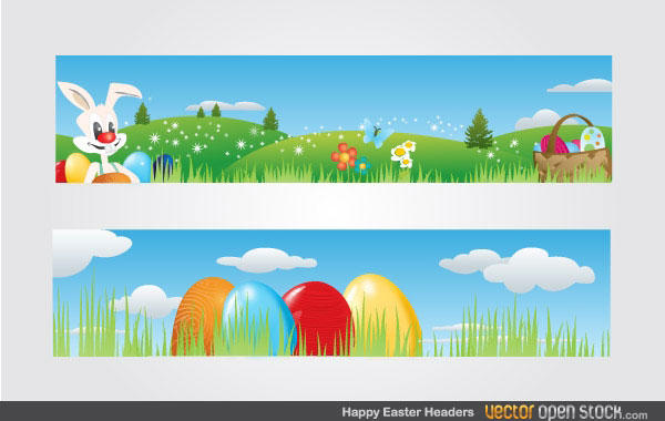 Easter Flower Banner Vector Free