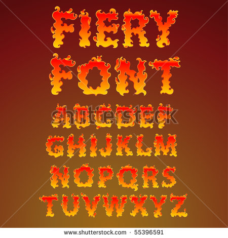 Fire Font Alphabet