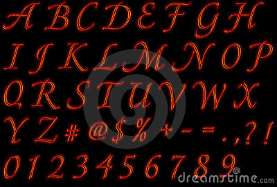 Fire Fonts Alphabet Letters