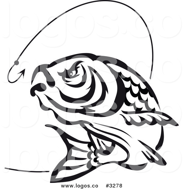 Fish Hook Clip Art Black and White