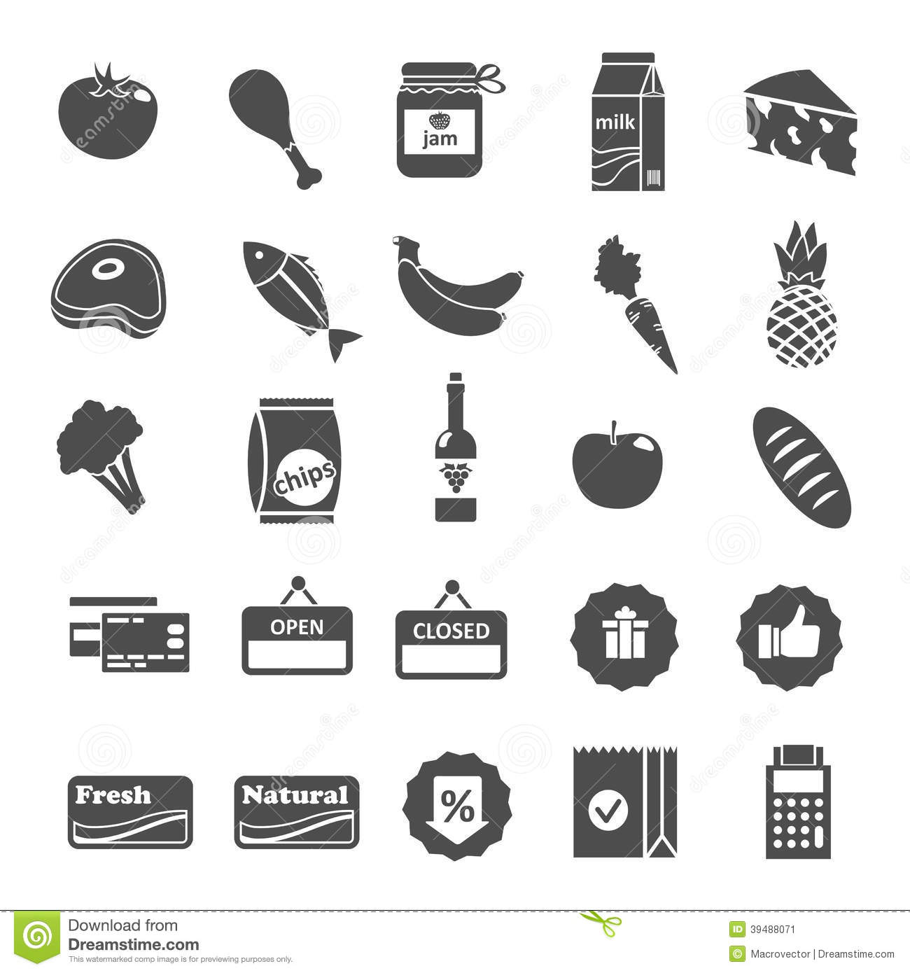 Food Grocery Store Icons