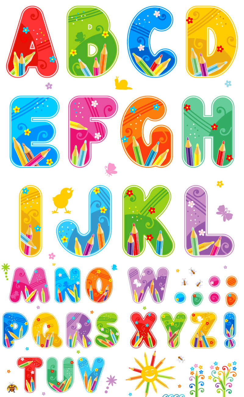 19 Alphabet Letters Vector Images