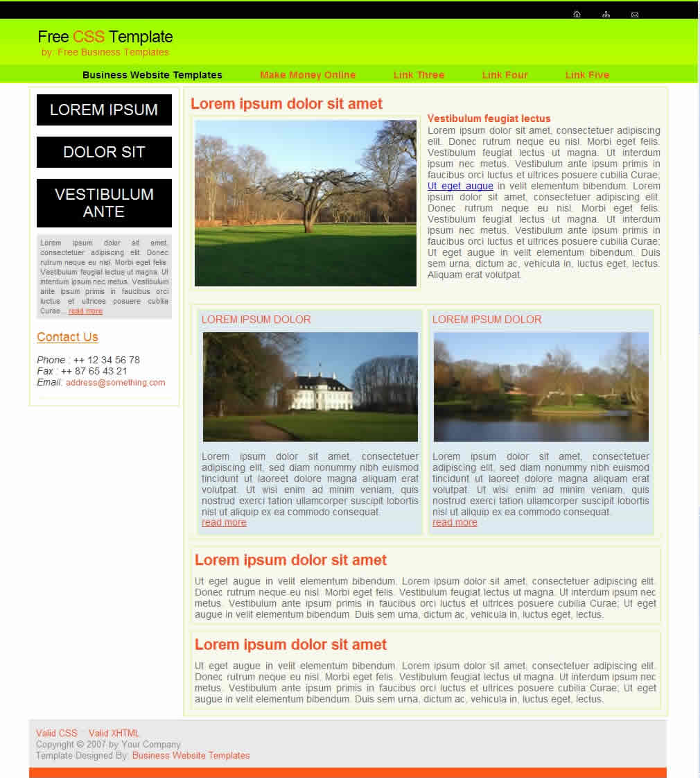 Free Business Website Template Free Business Website Template
