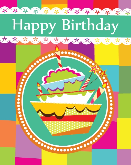 Free Card Happy Birthday Cake