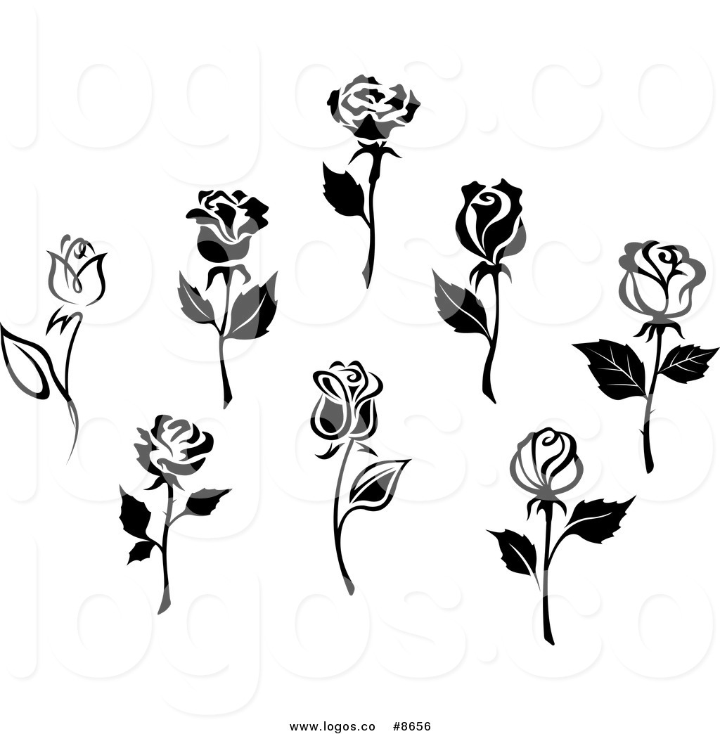 free rose clipart black and white - photo #32