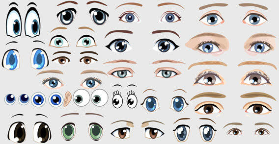 16 Eyes Vector Graphics Images