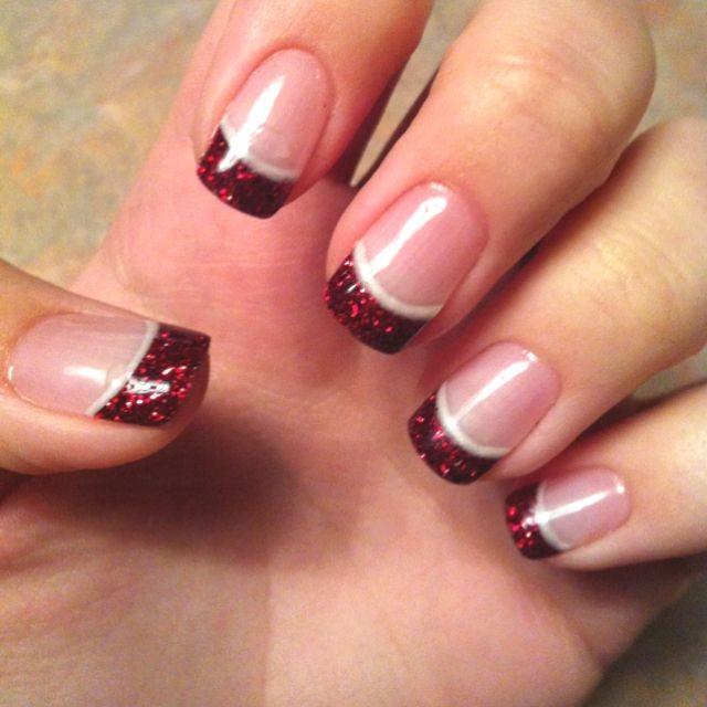French Tip Nails with Christmas
