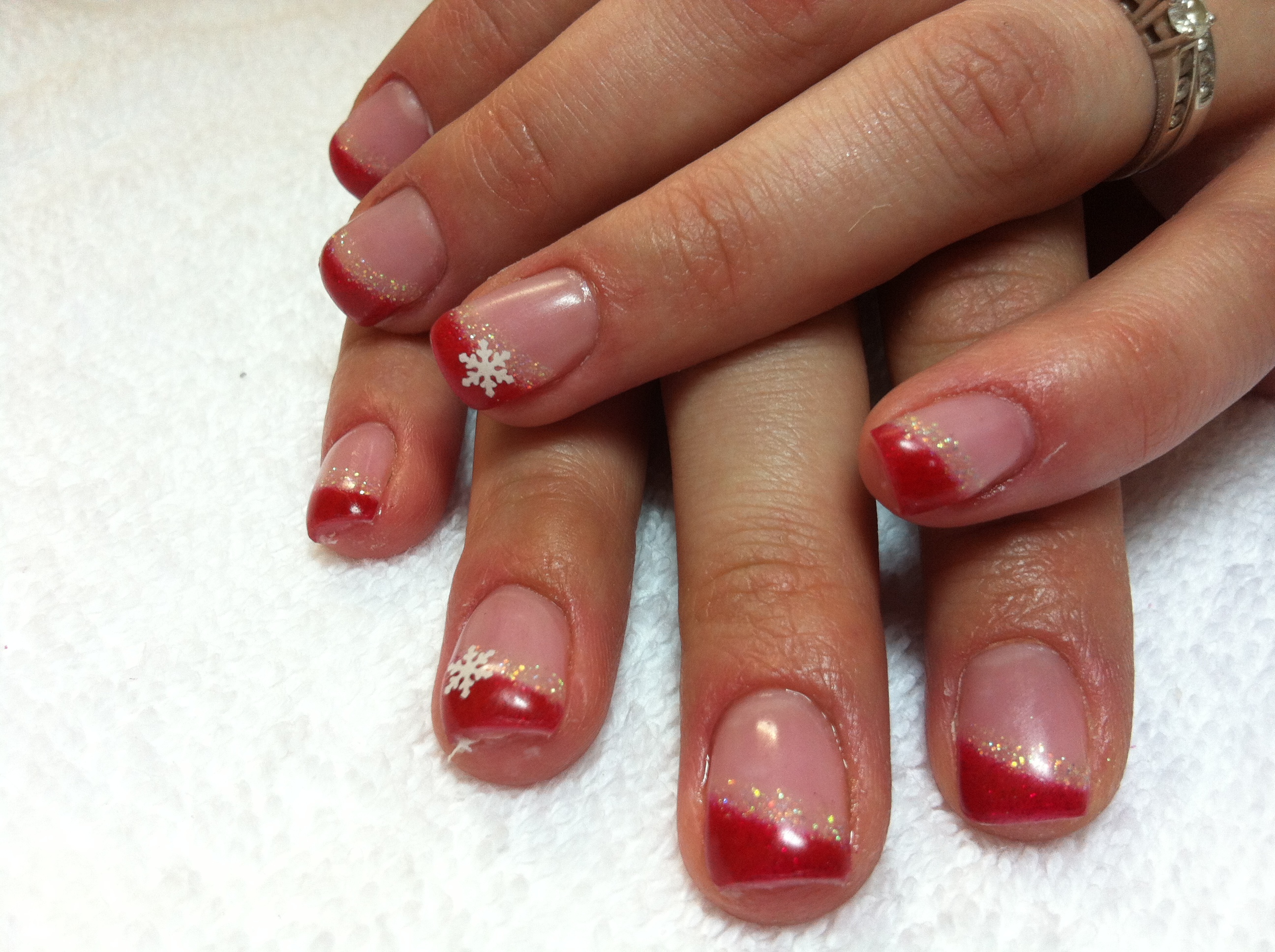 Gel French Tip Nail Designs Christmas