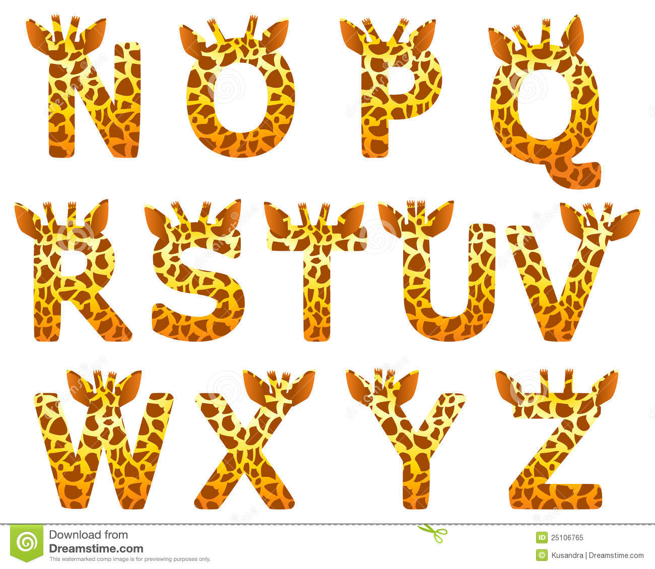 Giraffe Alphabet Letters