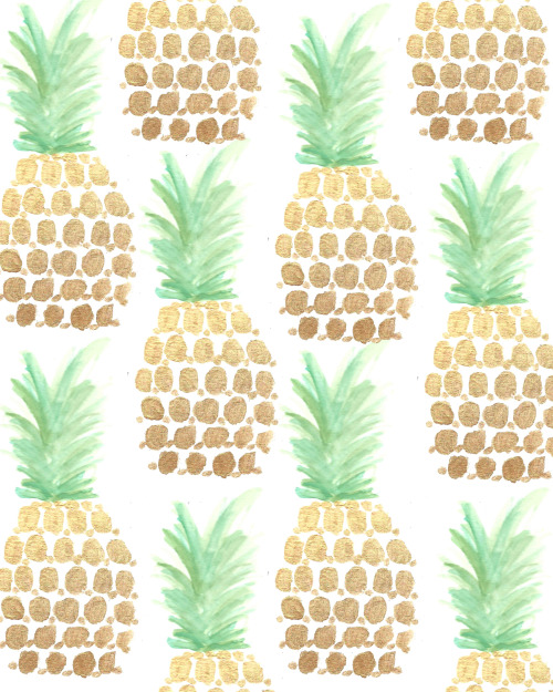 Gold Pineapple Print Tumblr