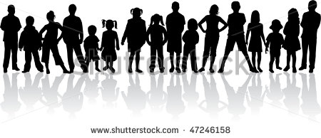 Group of People Silhouette Vector Clip Art