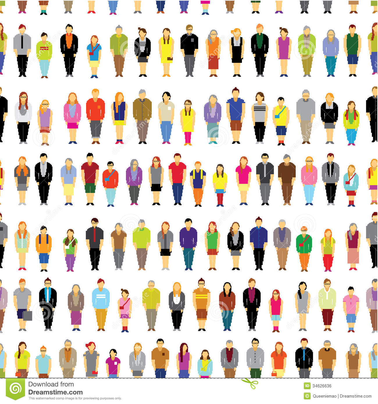 Group of People Together Clip Art