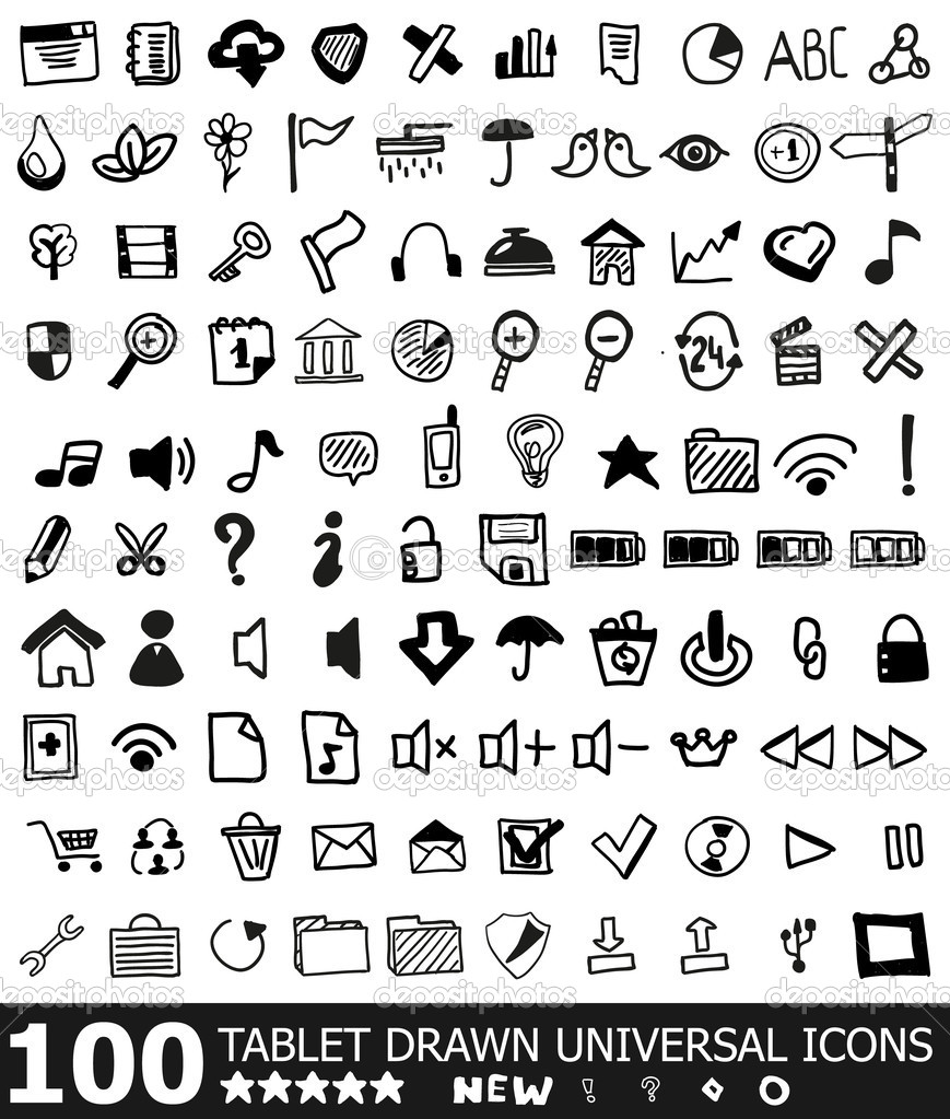 free hand drawn vector icons