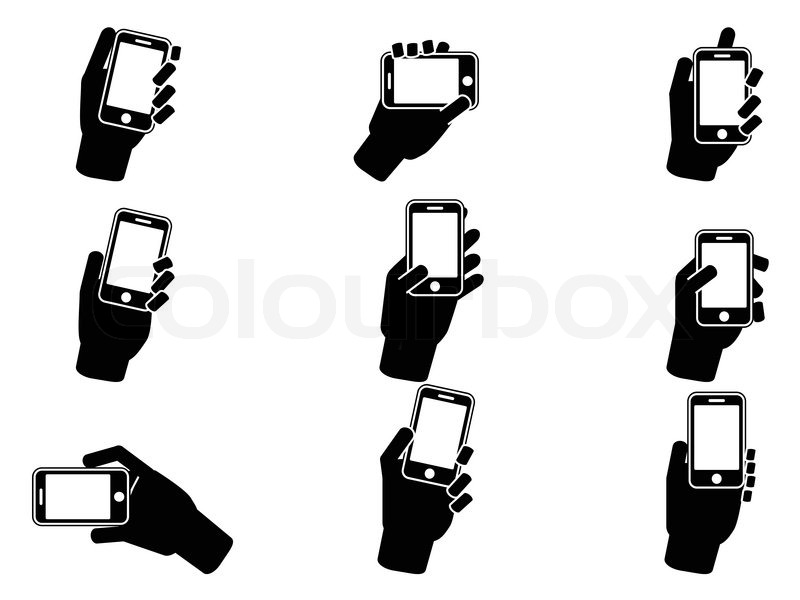 Hand Holding Smartphone Icon Hand Holding Smartphone Icon