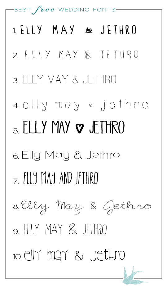 Handwritten Wedding Fonts