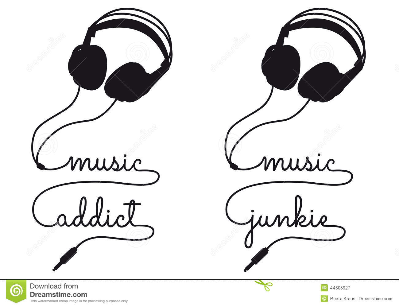 Headphones Music Vector Illustration