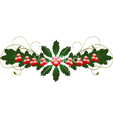 Holly Flourish Christmas Vector