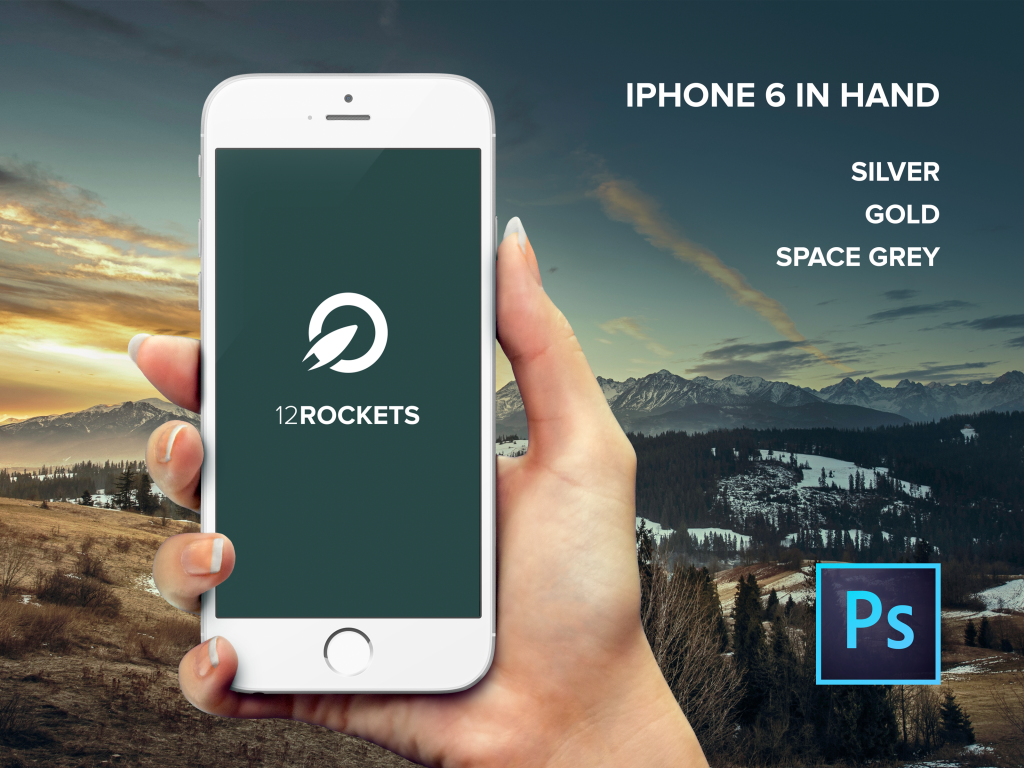 iPhone 6 Hand Mockup PSD