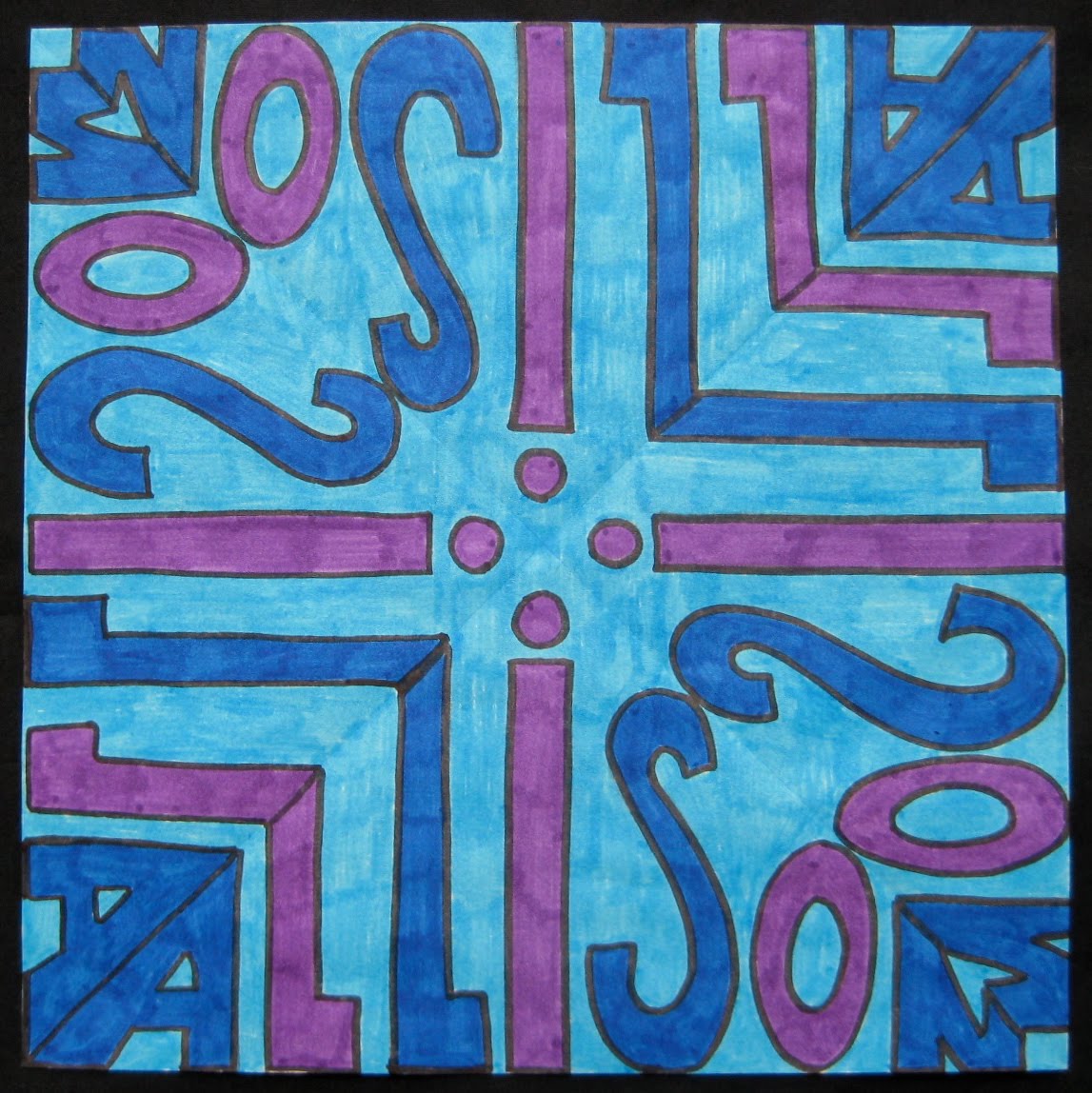 Kaleidoscope Name Art Project