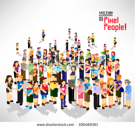 11 Large Group People Vector Images