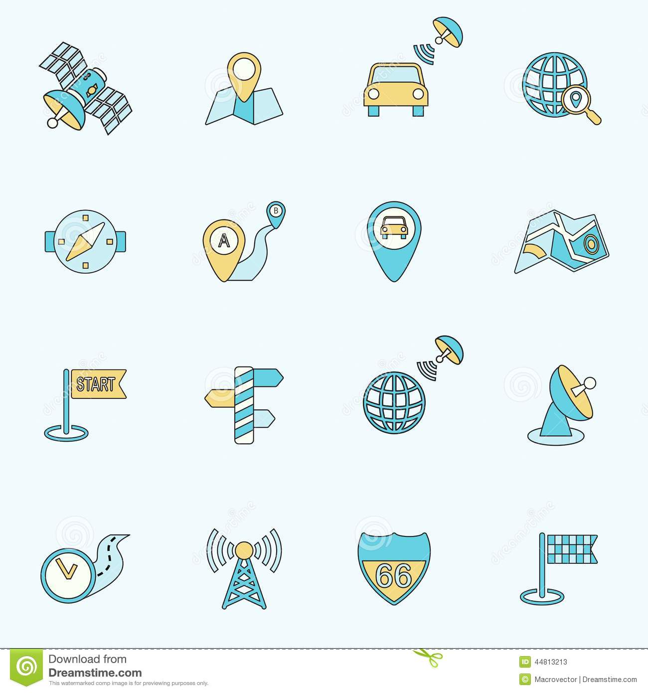 Mobile Icons Flat Vector Line