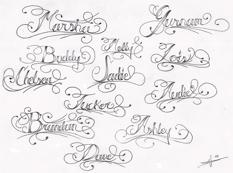 Names Tattoo Designs Drawings