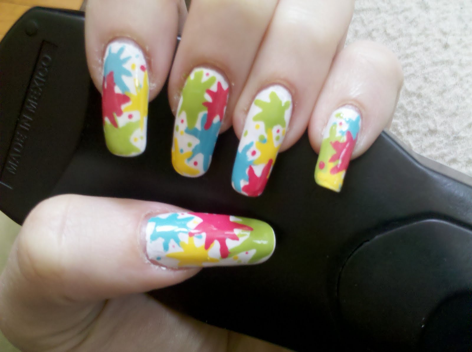 Paint Splatter Nail Art Design