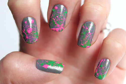 Paint Splatter Nail Art